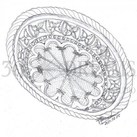 Jerónimos Monastery Rose Window Sketch