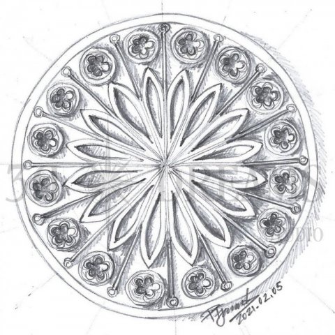 Rose Window Flower Sketch