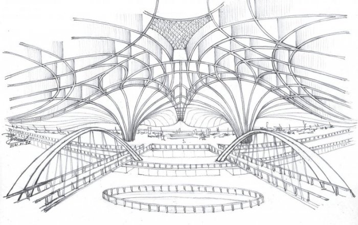 Beijing Daxing International Airport, China - Sketch